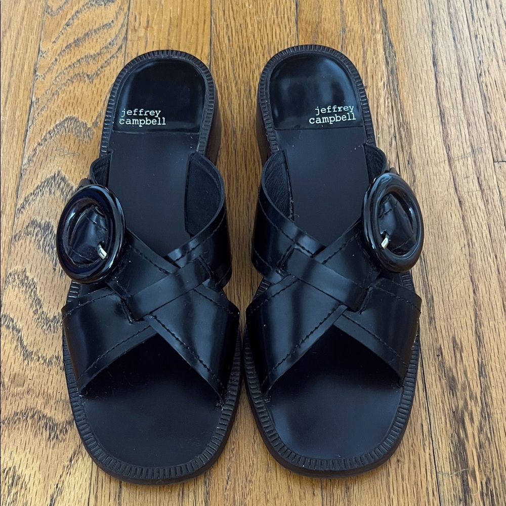 Jeffrey Campbell Glossy Black Sandals